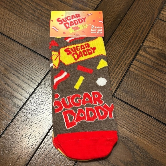 Sugar Daddy Crew Socks 2 Pack NWT | Funny Cozy Snack Lover Gift Socks 3/$20 - Picture 4 of 8